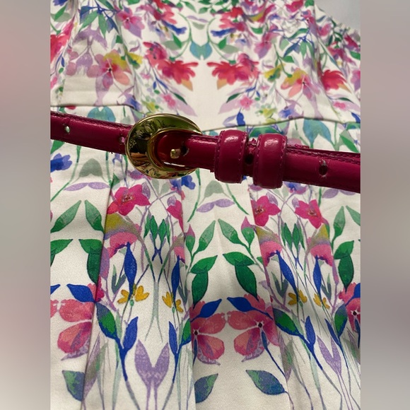 Talbots Floral Kaleidoscope Print Dress With Belt Size 8 - Picture 3 of 7
